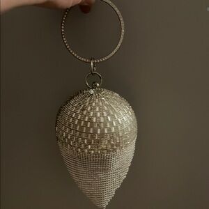 Silver Beaded Evening Bag